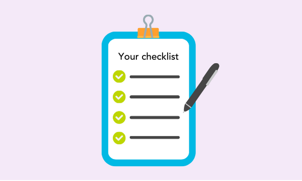 A clipboard with a checklist